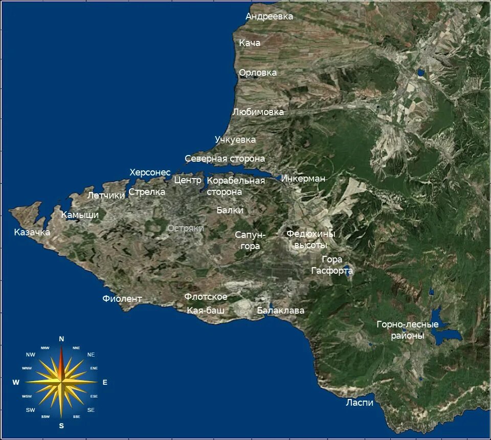 топографическая карта севастополя.