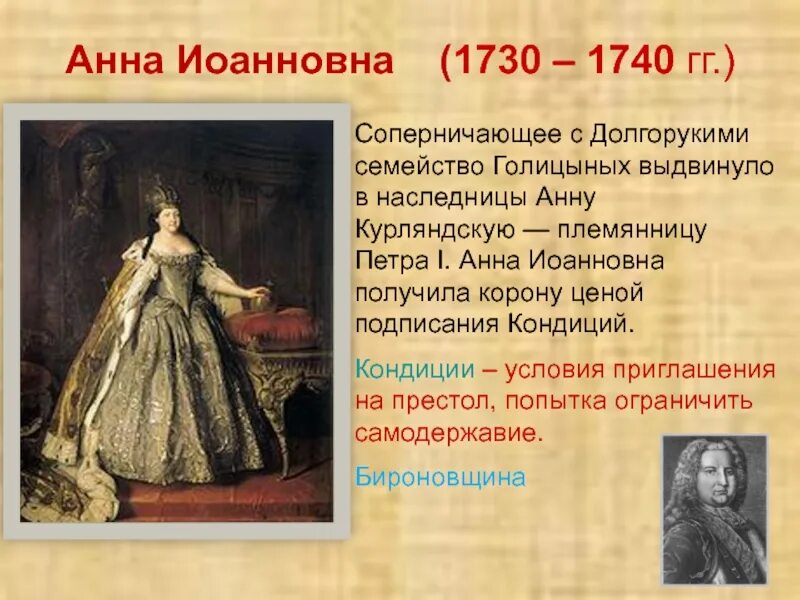 Условия вступления на престол выдвинутые