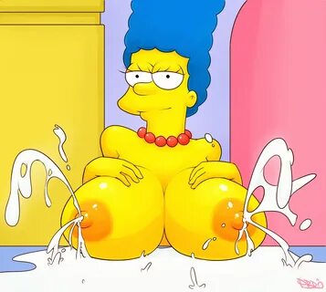 pbrown, marge simpson, the simpsons, big breasts, blue hair, breasts, lacta...