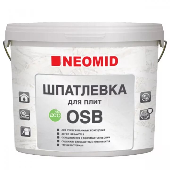 Неомид шпатлевка для плит OSB, 1,3 кг. Шпатлевка NEOMID для плит OSB. Краска NEOMID OSB для плит 1кг. NEOMID грунт для OSB плит. Шпаклевка для наружных работ по бетону