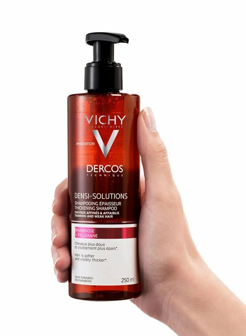 Шампунь для волос Vichy Dercos. Vichy Dercos уплотняющий шампунь. Шампунь Vichy Densi. Vichy Densi-solutions Shampoo 250.