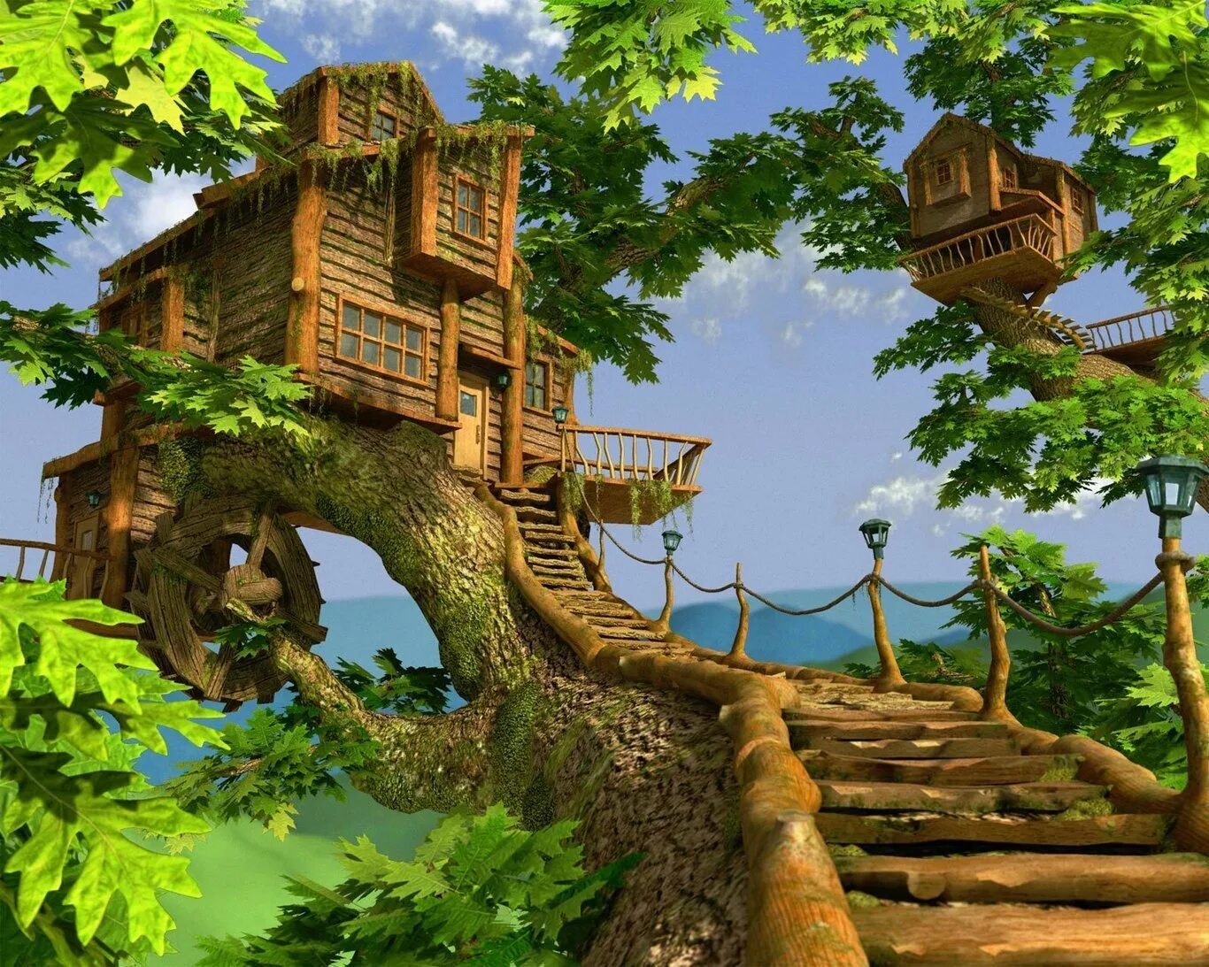 Домик на дереве. Сказочное дерево. Сказочные дома на деревьях. Сказочный дом на дереве.