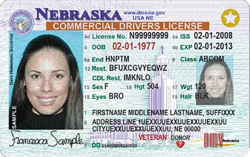 License ended. CDL Driver License. Nebraska Driver License. Commercial Driver License CDL.