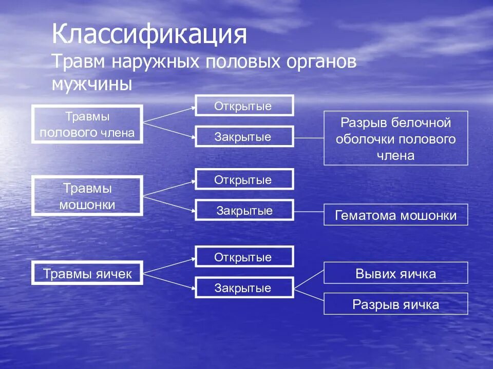 Половой орган у мужчины причины. Травмы половых органов классификация. Классификация травм. Классификация повреждений наружных половых органов. Травматизм классификация травм.