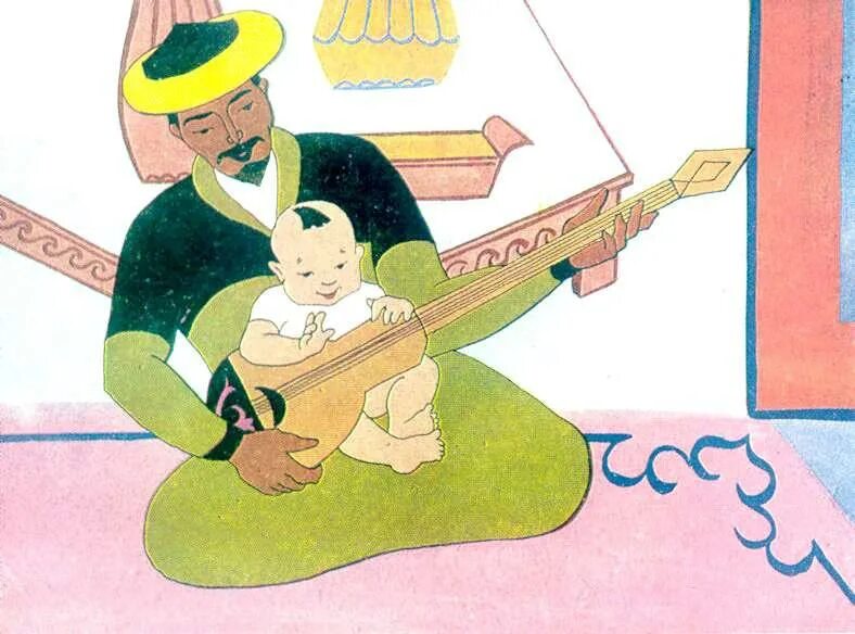Ата бала. Казахские рисунки. Рисунок әже. Казахские иллюстрации для детей.