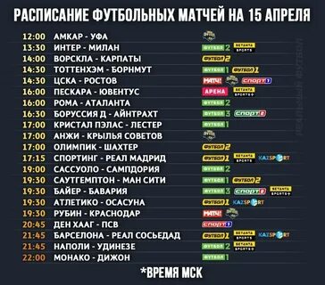Список матчей на сегодня