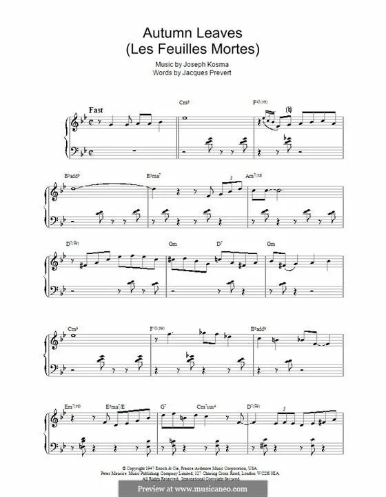 Мокроусов осенние листья ноты. Autumn leaves joseph kosma ноты для фортепиано. les feuilles mortes ноты. autumn leaves ноты. autumn leaves ноты для фортепиано.