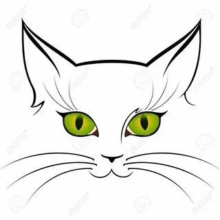 Глаза кота на белом фоне