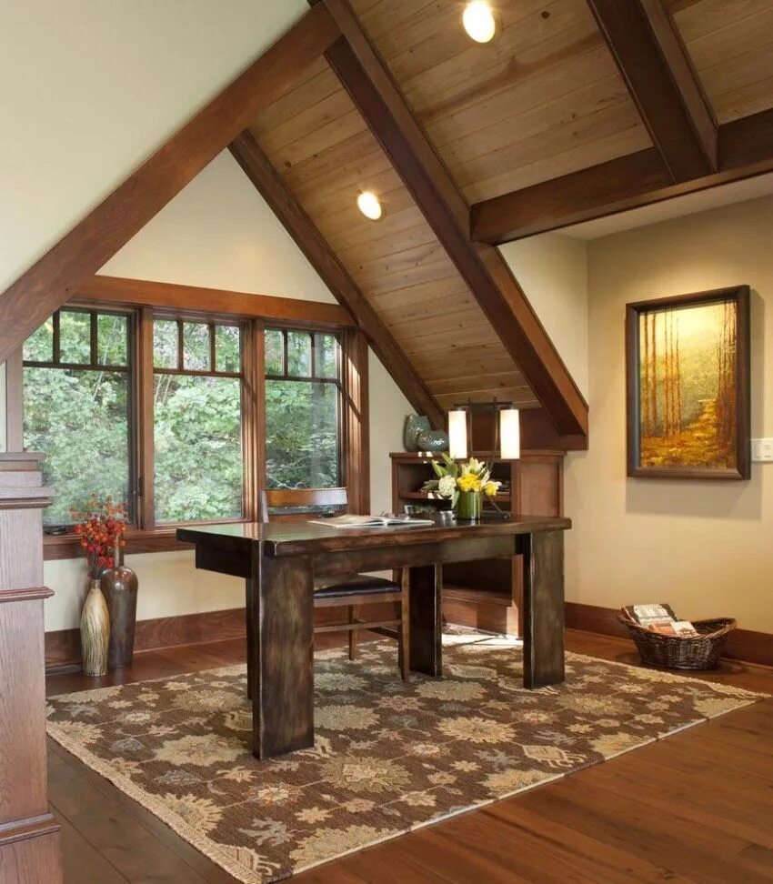 Спальня в доме с мансардой. Чердак в стиле лофт. Второй этаж интерьер. Мансардный этаж интерьер. Мансарда экостиль вагонка.