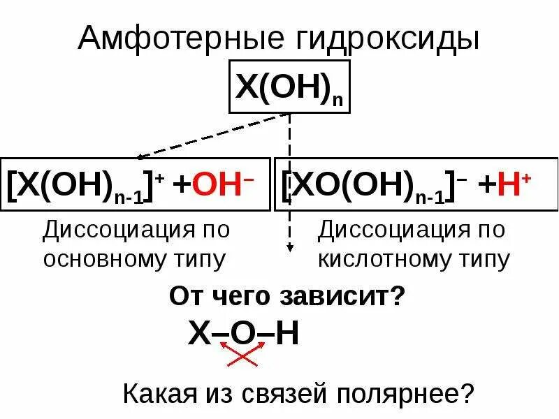 Диссоциация гидроксидов. Диссоциация амфотерных гидроксидов. Диссоциация гидроксида цинка. Основные и амфотерные гидроксиды. Амфотерными гидроксидами называют