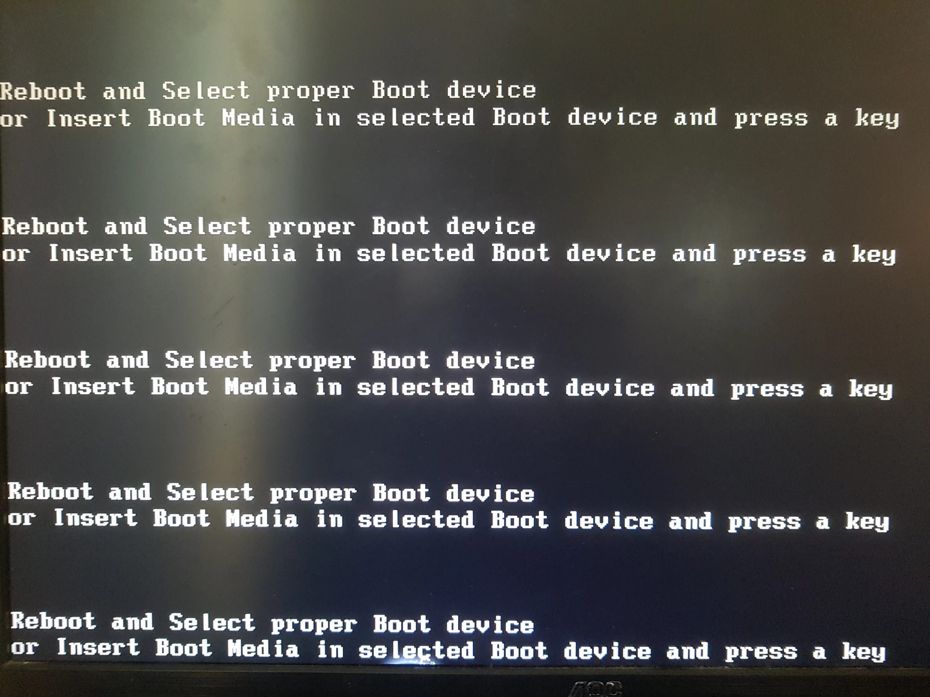 Reboot and select proper Boot device. Ошибка Reboot and select proper Boot device. Ошибка Reboot and select proper Boot device or Insert Boot Media. Ошибка Reboot and select proper Boot. Ошибка boot and select proper boot device