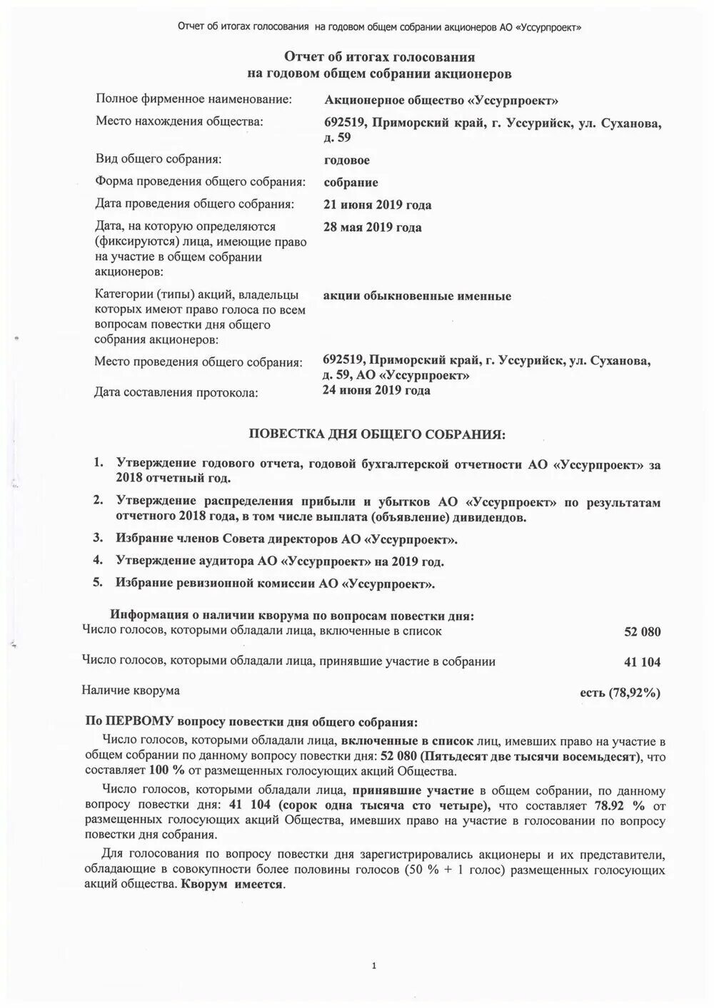 Голосование на собрании акционеров. Протокол общего собрания акционеров. Протокол итогов голосования общего собрания. Отчет об итогах голосования на общем собрании акционеров. Повестка годового общего собрания акционеров.