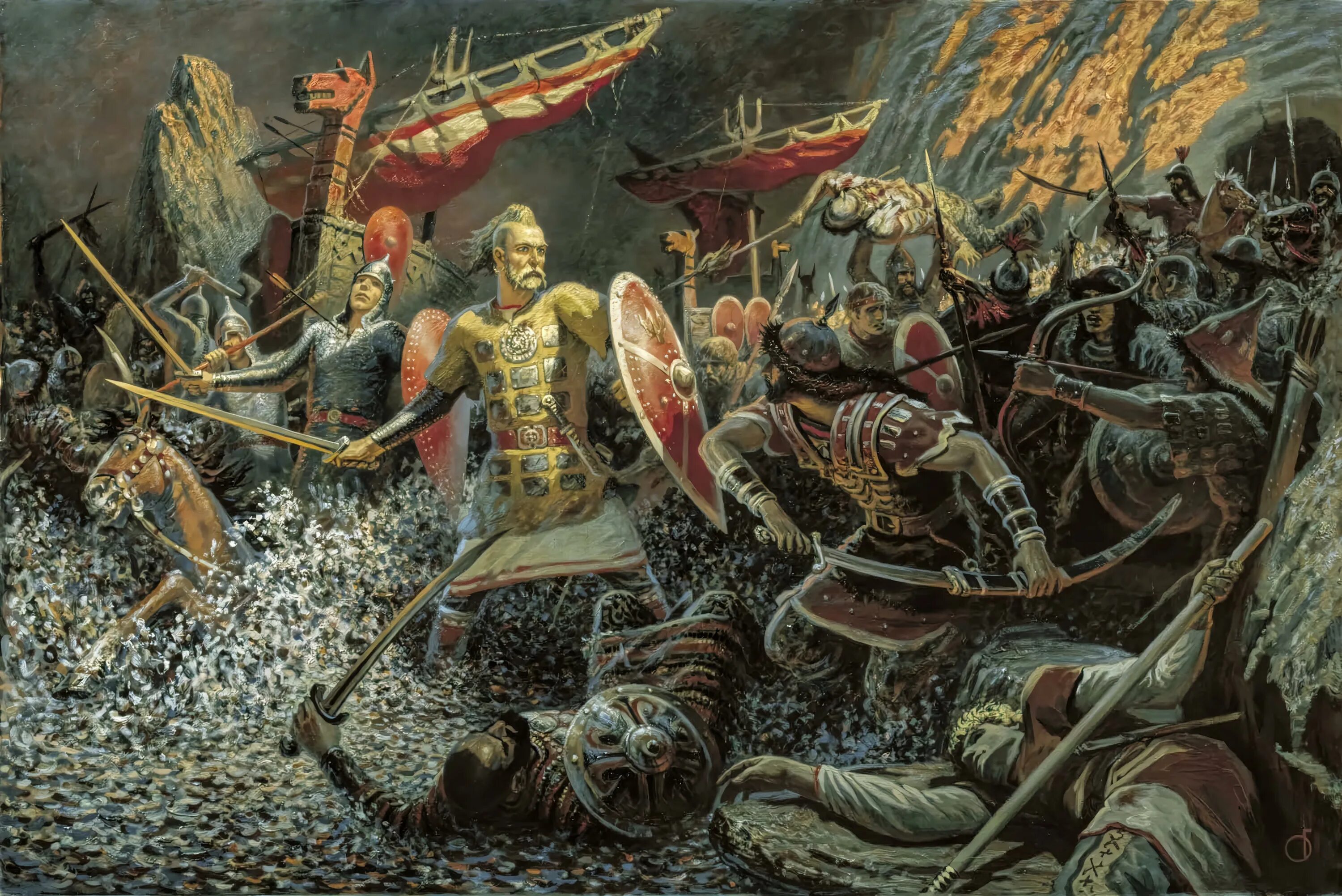 Осада Доростола Святославом. Нападение на славянском