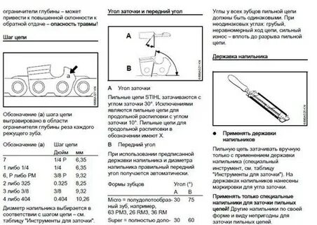 Как подобрать напильник для заточки цепи бензопилы