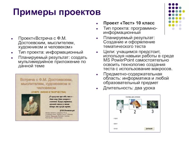 Информационные проекты 6 класс