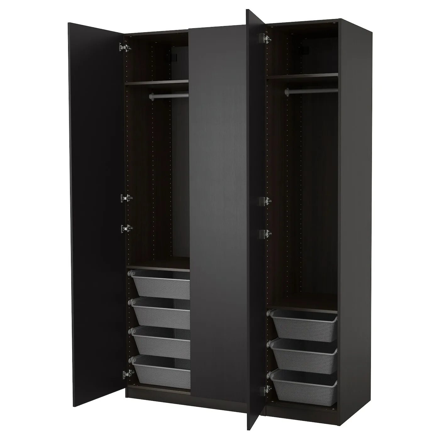 Шкаф для одежды коричневый. Rakkestad раккестад гардероб 3-дверный, черно-коричневый117x176 см. Шкаф "leontina" для одежды с ящиками (st9327-34). Pax пакс гардероб, черно-коричневый/форсанд. Шкаф для одежды коричневый.