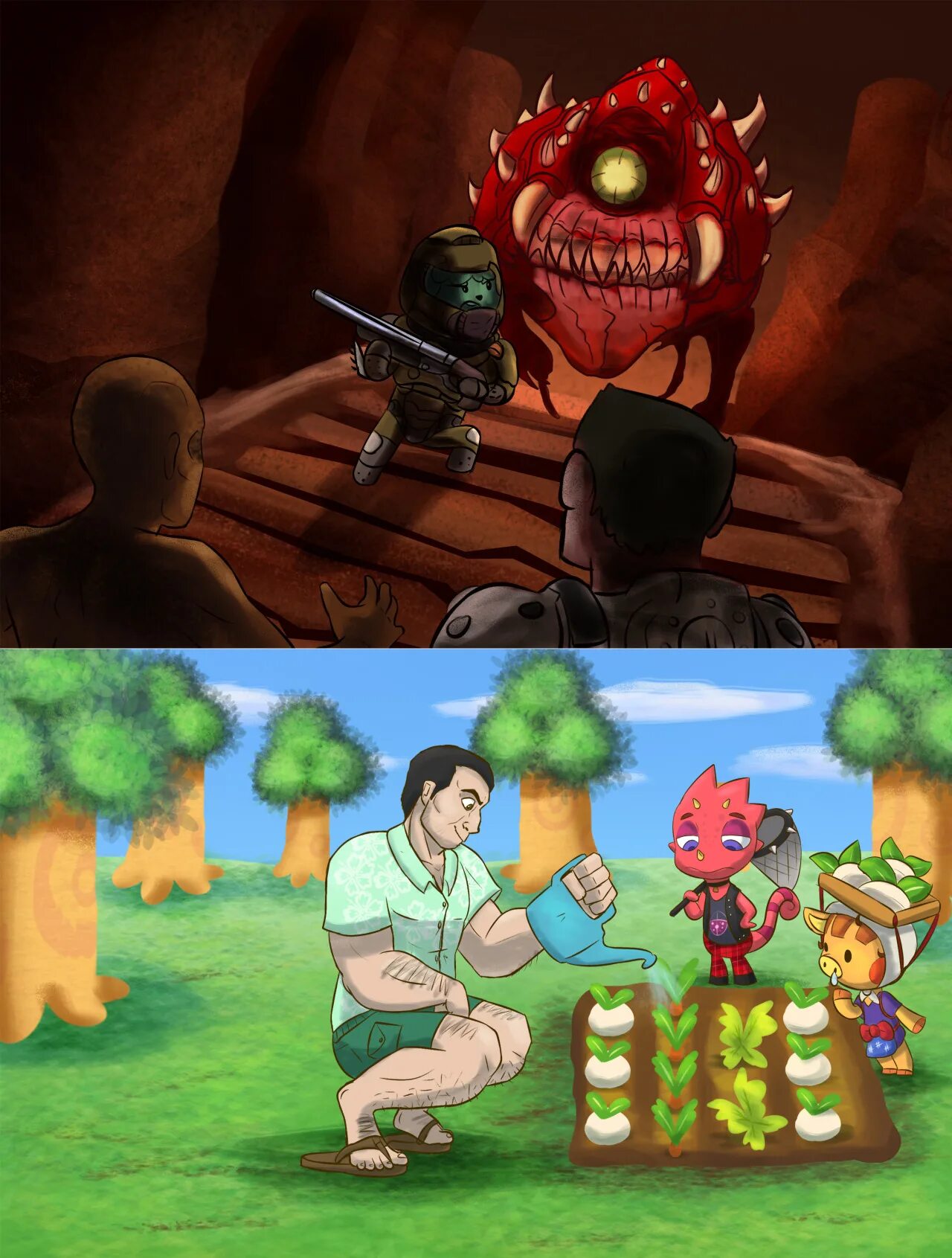 Doomguy animal Crossing. Изабель Doom. Animal Crossing Изабель и Doomguy.