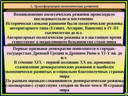 Политические преобразования в стране