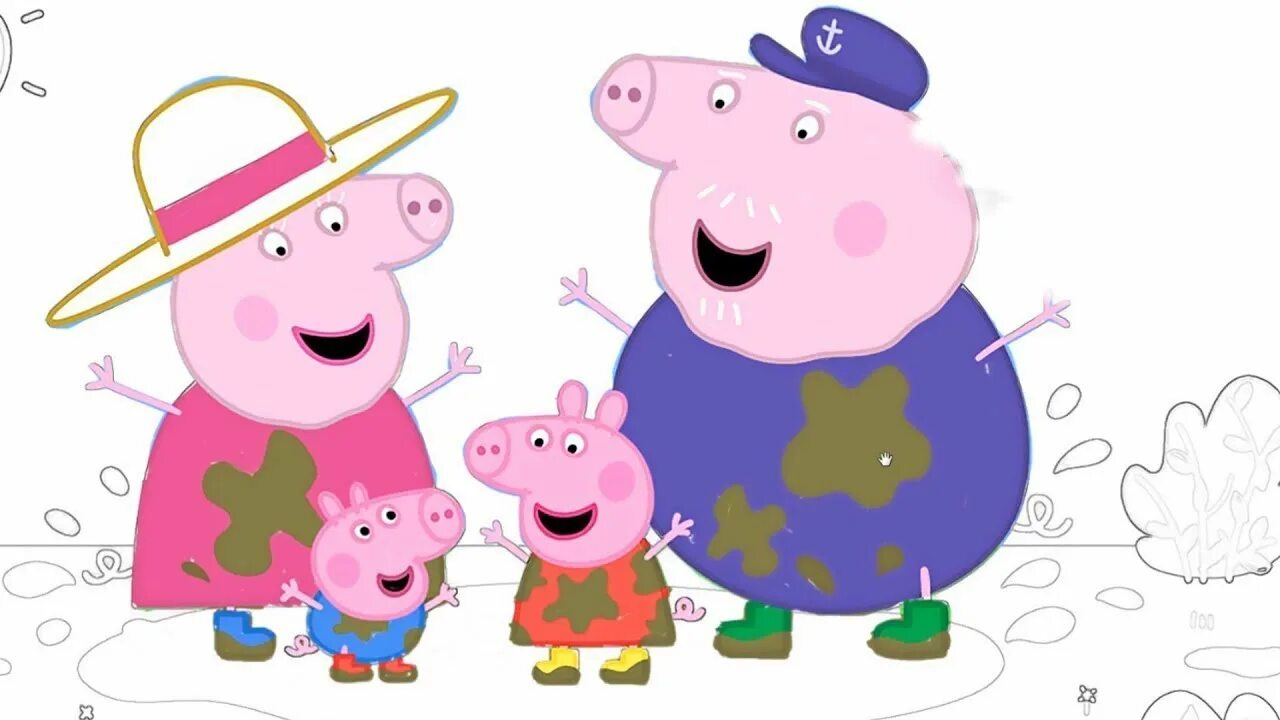 Свинка Пеппа семья. Свинка Пеппа на прозрачном фоне. Свинки Пеппы и ее семьи.