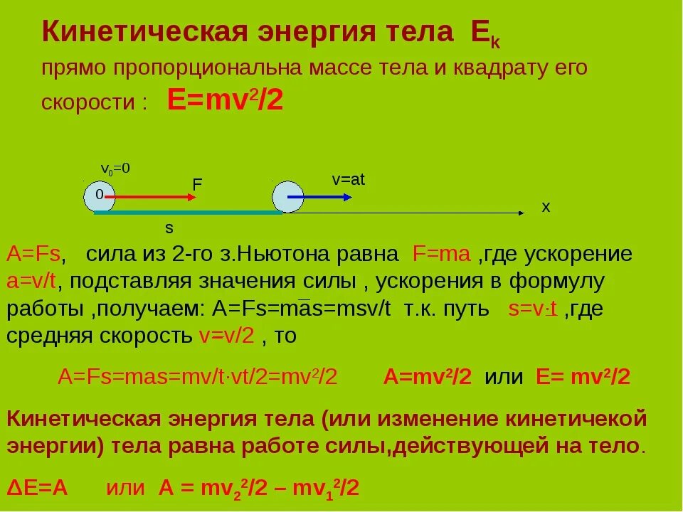 Кинетическая энергия газа пропорциональна. Ки5етическая энергия т. Кинетическая энергия т. Задачи на кинетическую энергию. Как найти кинетическую энергию тела.