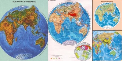 карта восточного полушария