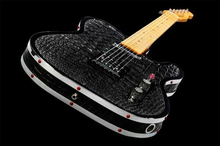 Rock Royalty’s Fender Telecaster guitar Finished with Alligator Skin and Diamond