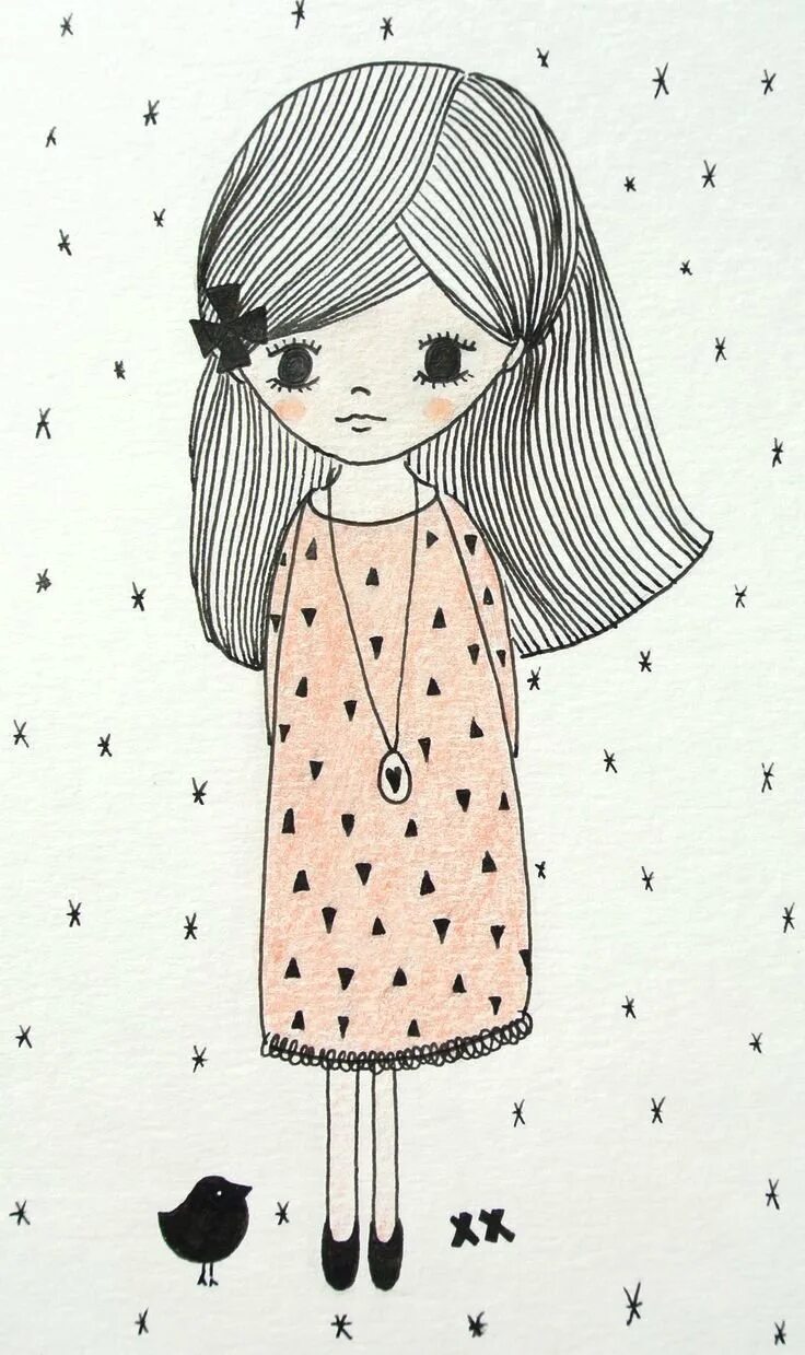 Милые красивые мультяшные девочки. Легко девчачий. Милые мультяшные девочки. Аниме смартфон. Срисовки для девочек.