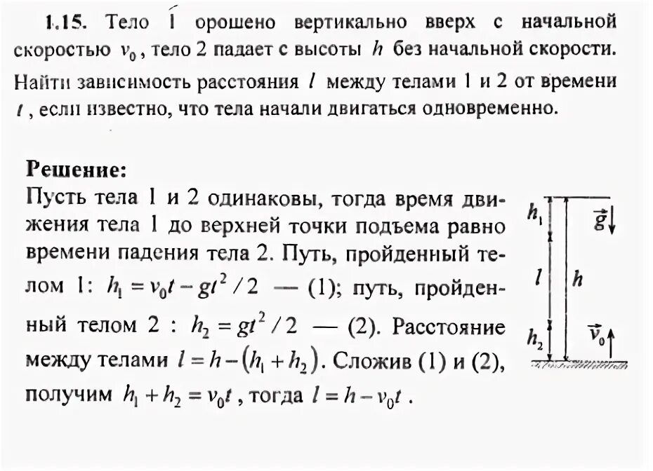 Вертикально вверх с начальной скоростью