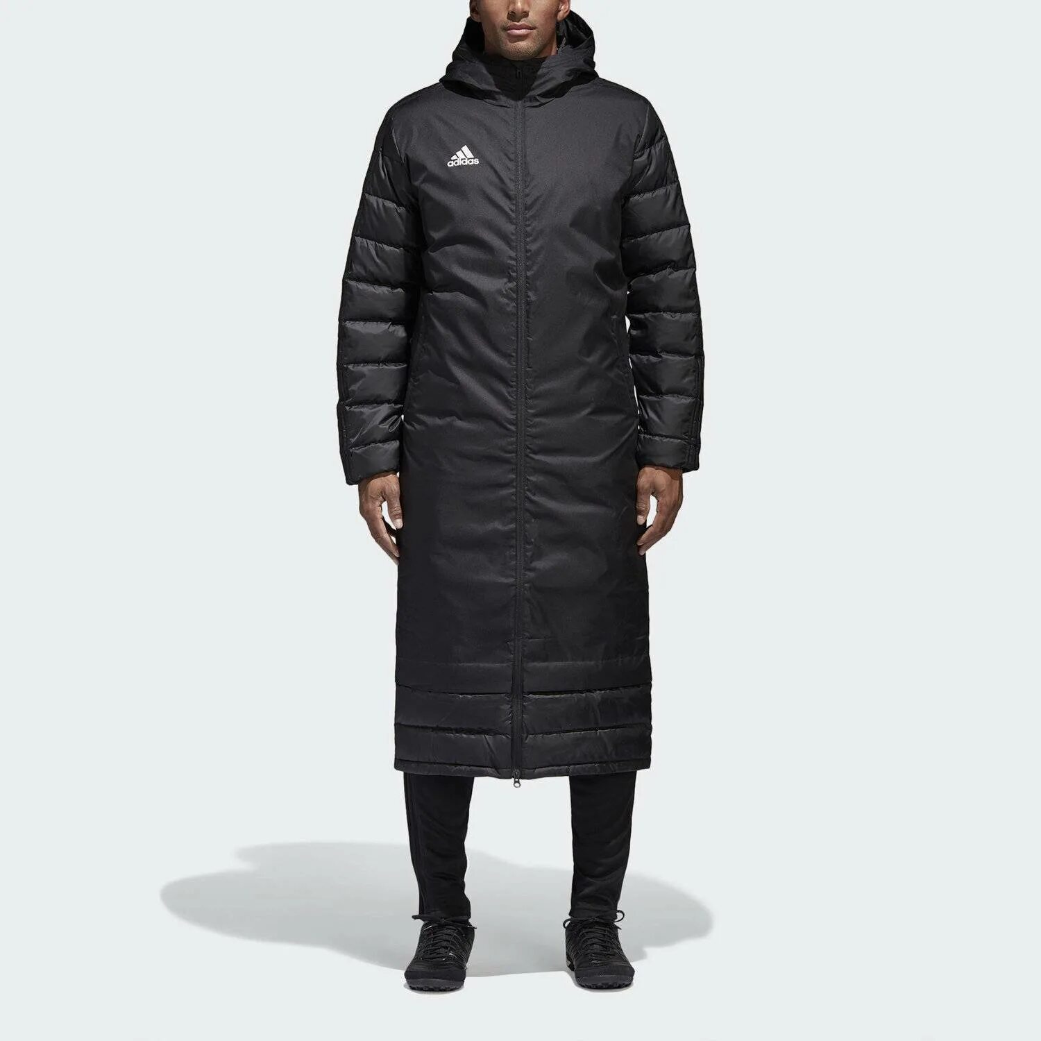 Удлиненные мужские пуховики купить. Пальто пуховое adidas jkt18 wint Coat. Пуховик jkt18 wint Coat Black/White, adidas. Пуховик adidas jkt18 wint Coat. Adidas jkt18 wint Coat Black.