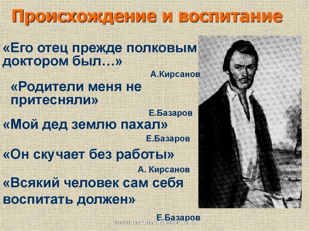 Внешность базарова. Образ Базарова.