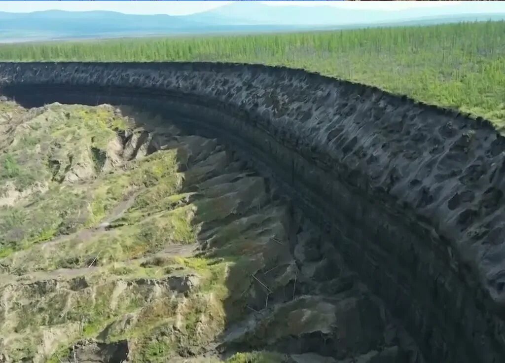 Батагай якутия кратер. Батагайский овраг. Термокарстовая котловина батагайка. Батагайский кратер в якутии. Сибирский кратер батагайка.