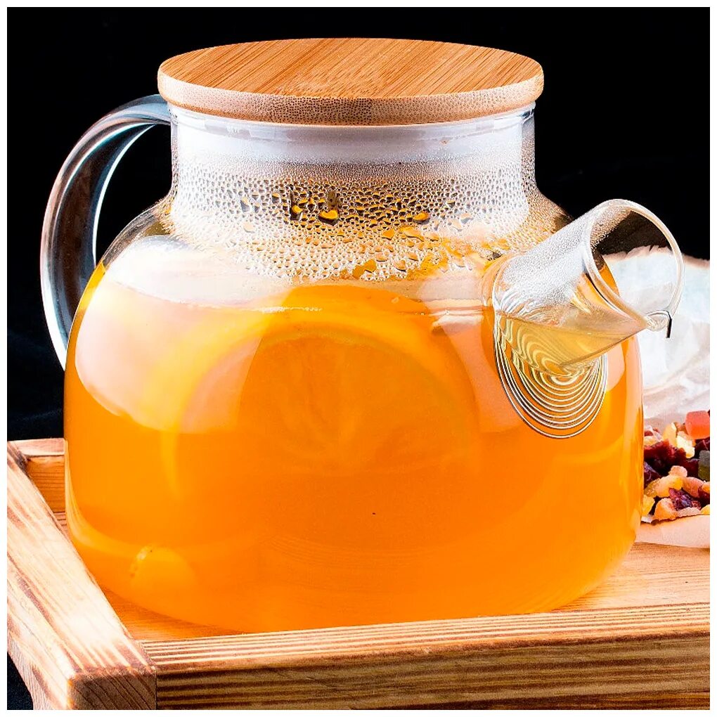 чайник заварочный стеклянный бочонок. чайник заварочный v=900мл.