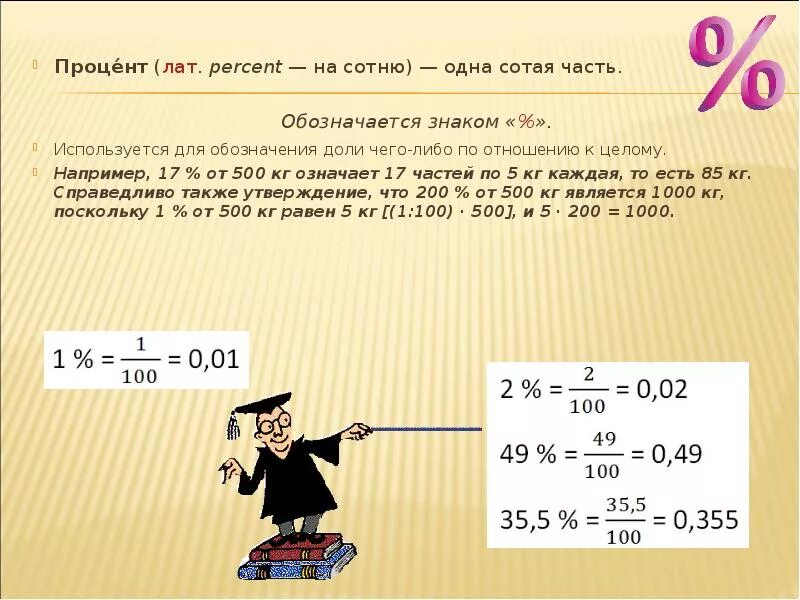 Определите процентную