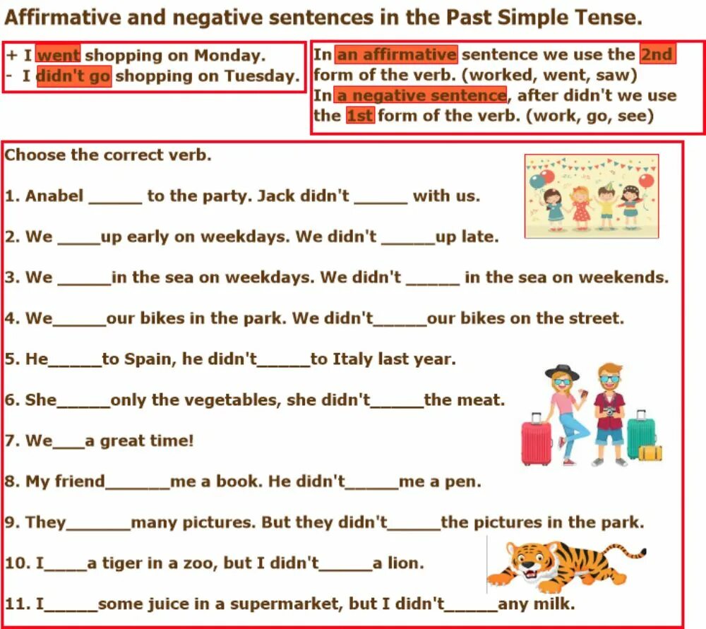 Past simple affirmative and negative. Affirmative negative sentences. Past simple negative sentences.