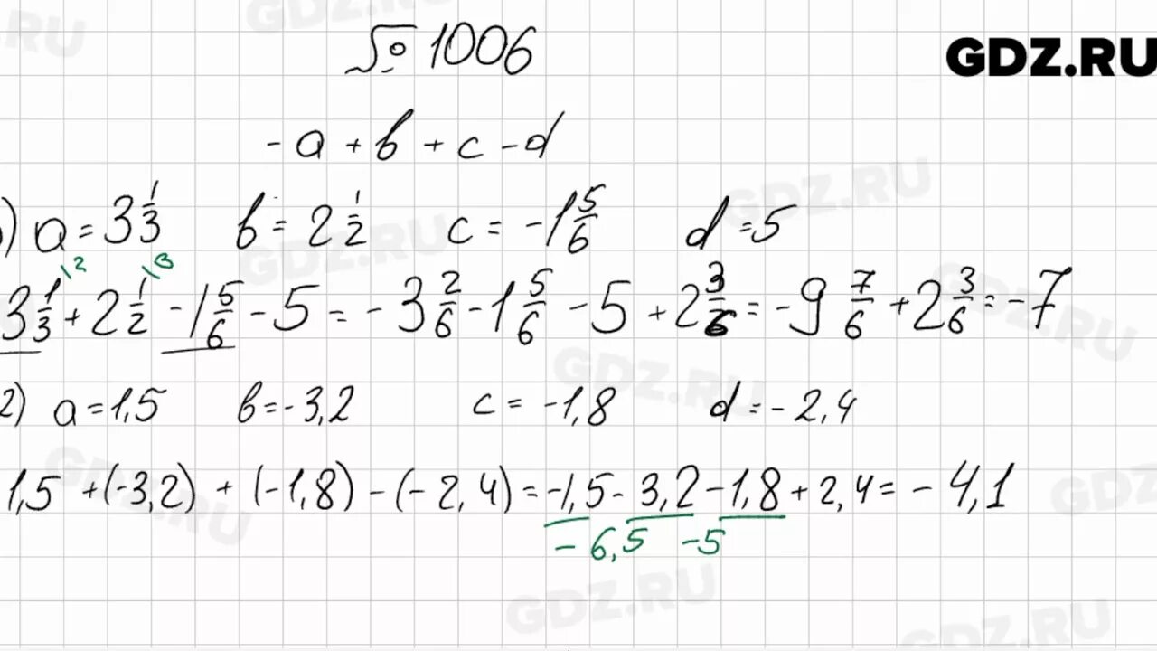 Математика 6 класс Мерзляк 1006. Домашняя работа по математике 6 класс якир