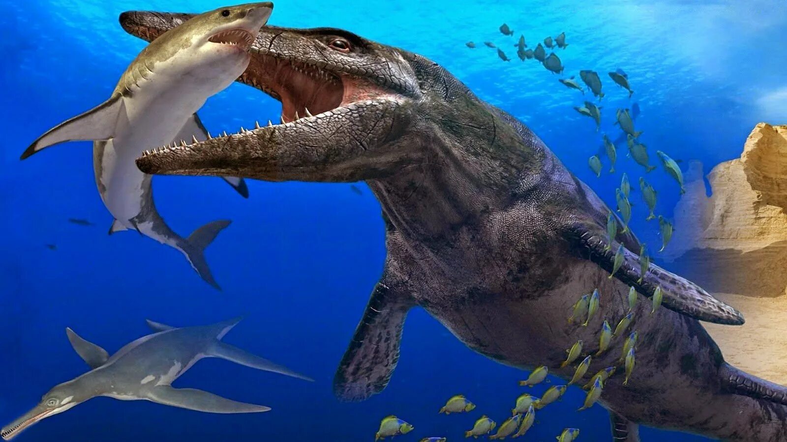 Акула Мозазавр. Мозазавр мир Юрского периода. Юрский период Лиоплевродон. Лиоплевродон и Мозазавр.