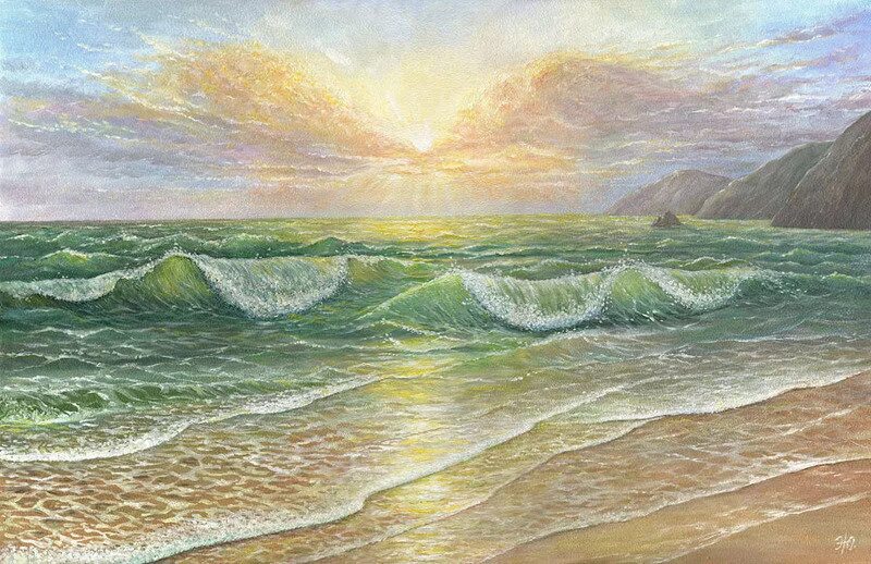 море цветными карандашами. море цветными карандашами. море рисунок. пейзаж цветными карандашами. море цветными карандашами.