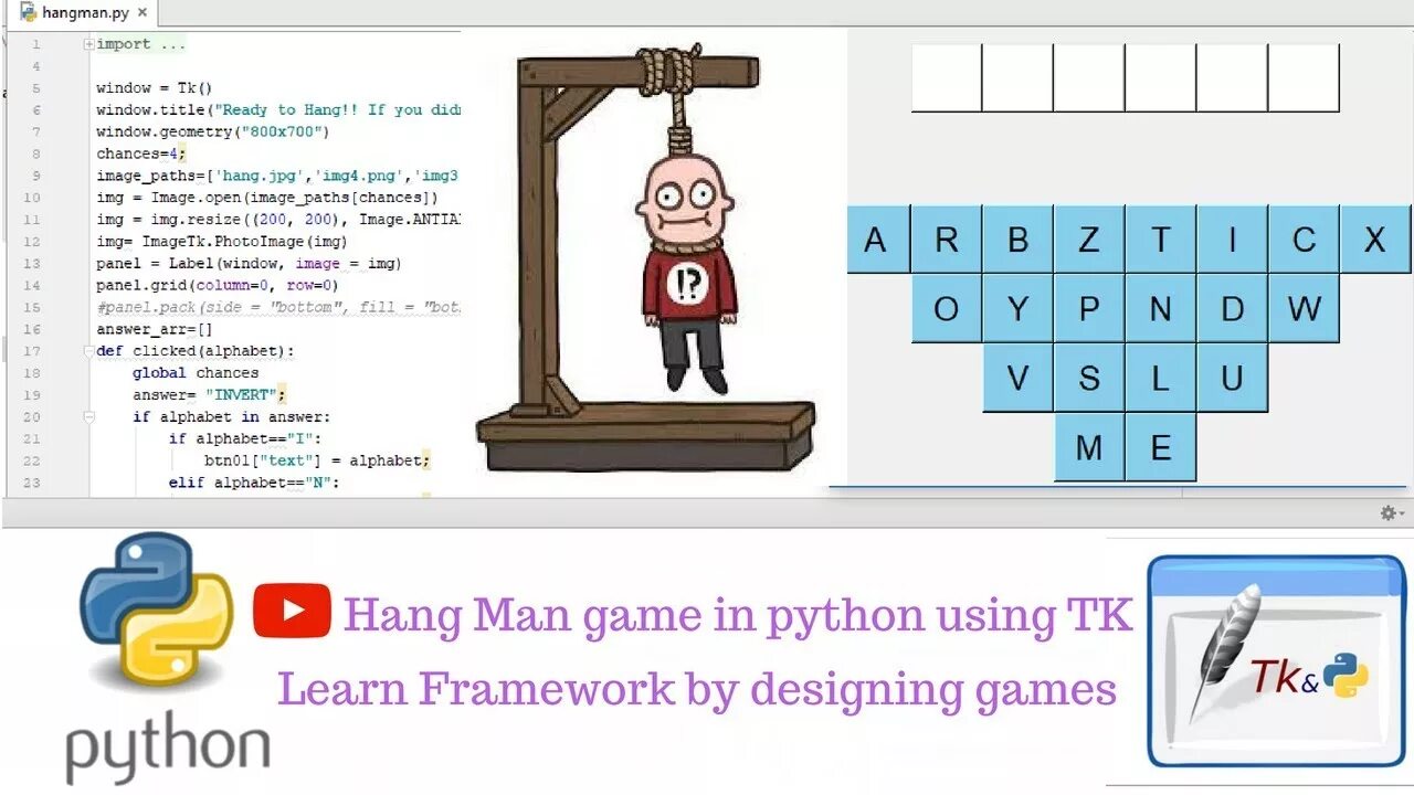 Python Tkinter игра. Игры на Пайтон. Hangman игра. Игры на Pygame. Простая игра на python