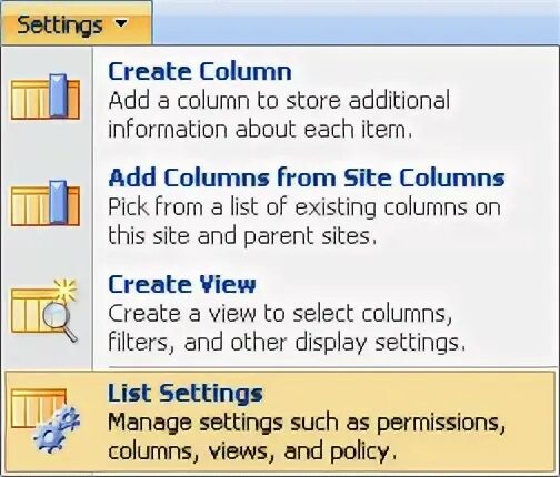 Permission list. Permission list
