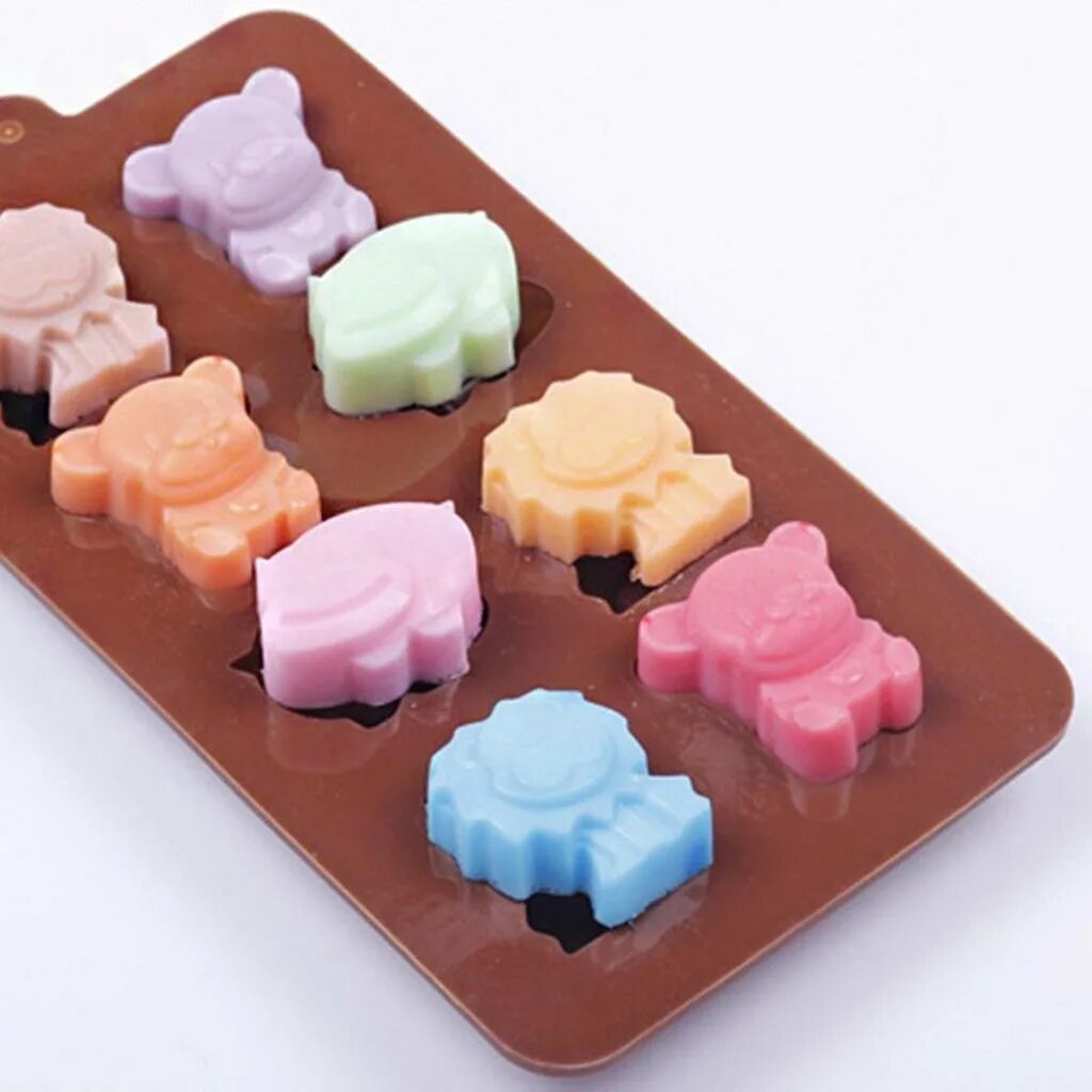 Jelly cubes. Силиконовая форма мишки 8 шт.. Силиконовая форма Бегемот. Силиконовая форма для шоколада "зверята". Лев - силиконовая форма.