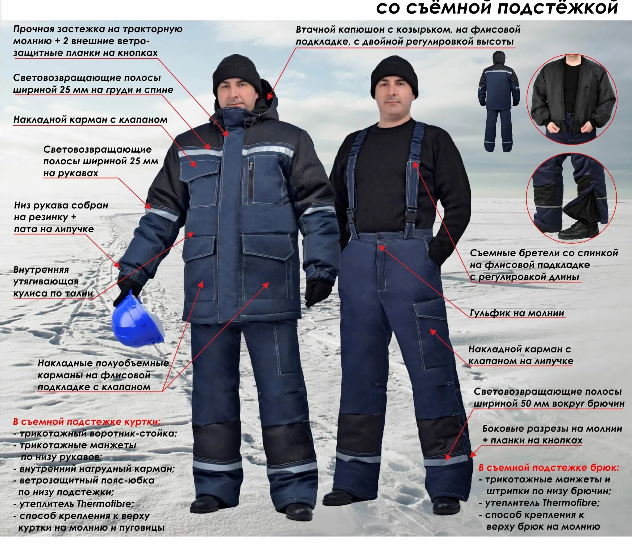 Сроки зимней спецодежды. Костюм мужской &quot;инженер&quot; (термофайбер) зимний т-синий с черным (амулет). костюм амулет мужской термофайбер зимний т/синий с черным. характеристики зимней спецодежды. термофайбер в спецодежде.