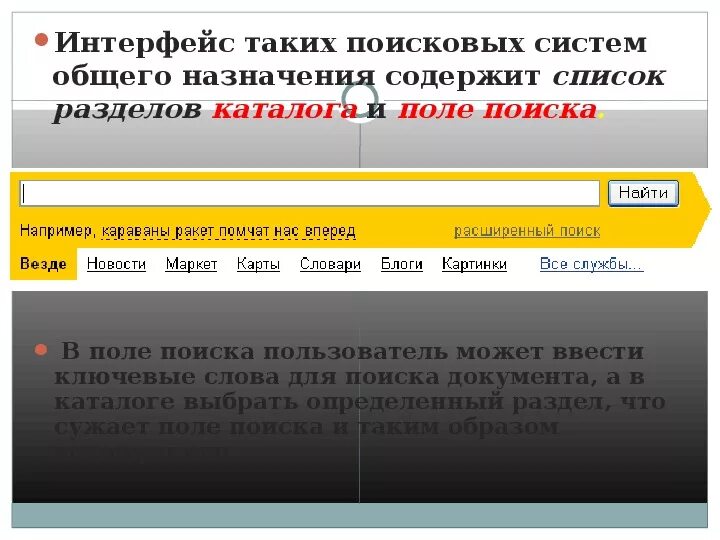 Управление меню сайта. Действия веб интерфейса поискового. Срок действия навигационных баз данных. Интерфейс поиска. Электронная картотека.