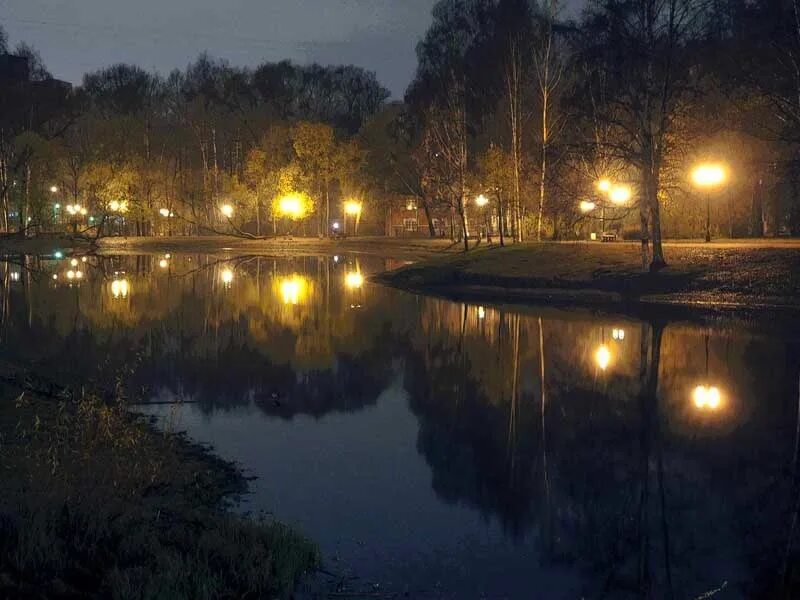 Песня есть черном парке пруд. Серебряный пруд институтский. мещерский пруд ночью. парк кузьминки ночью. ночной парк пруд измайлово.