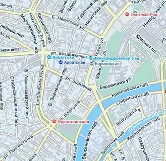 Карта набережной москвы