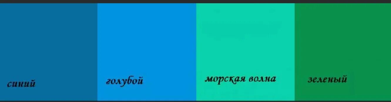 Чем отличается зеленый от красного. Оттенки бирюзового. Сине-зеленый цвет название. Бирюзово-зеленый цвет название. Бирюзово-голубой цвет.