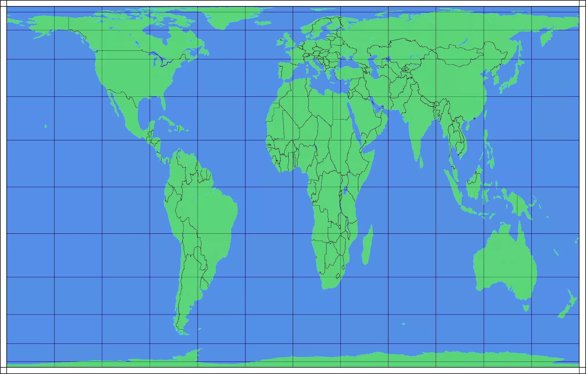 Карта проекции Галла Петерса. Карта в реальном масштабе без искажений. Масштаб карты материков