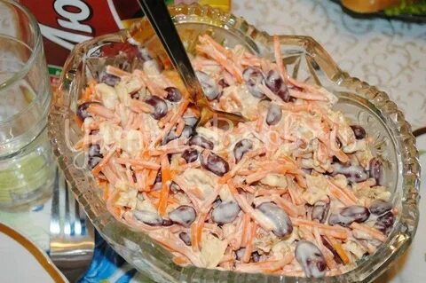 Салат корейская морковь фасоль колбаса