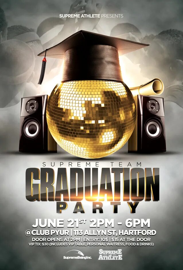 Empty party. Graduation party flyer. graduates party flyer.
