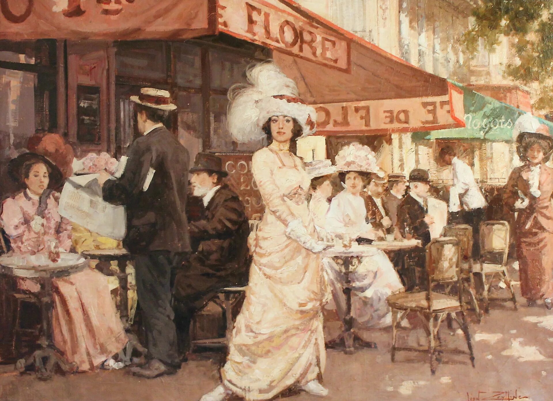 Кафе веке кафе. Leon zeytline (1885-1962). ренуар парижское кафе. париж кафе живопись импрессионизм.