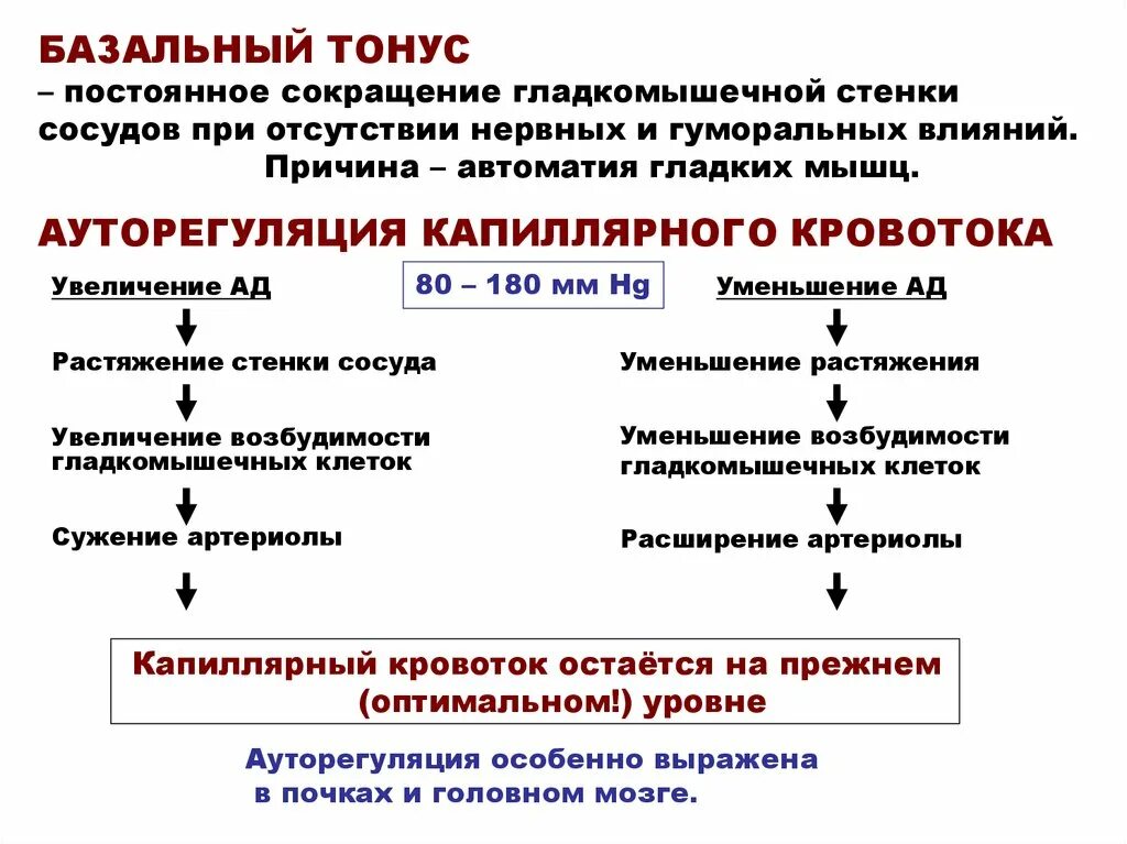 Изменение тонуса сосудов